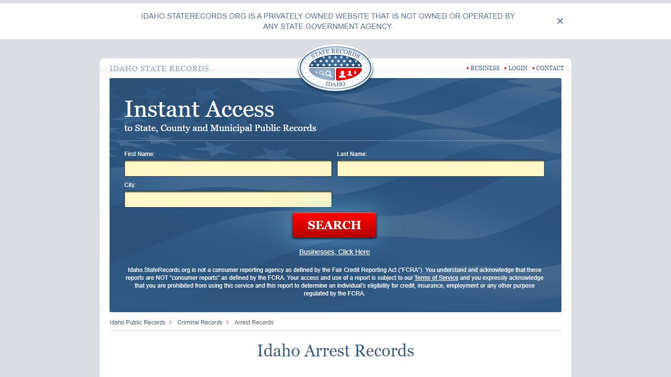 Idaho Arrest Records | StateRecords.org