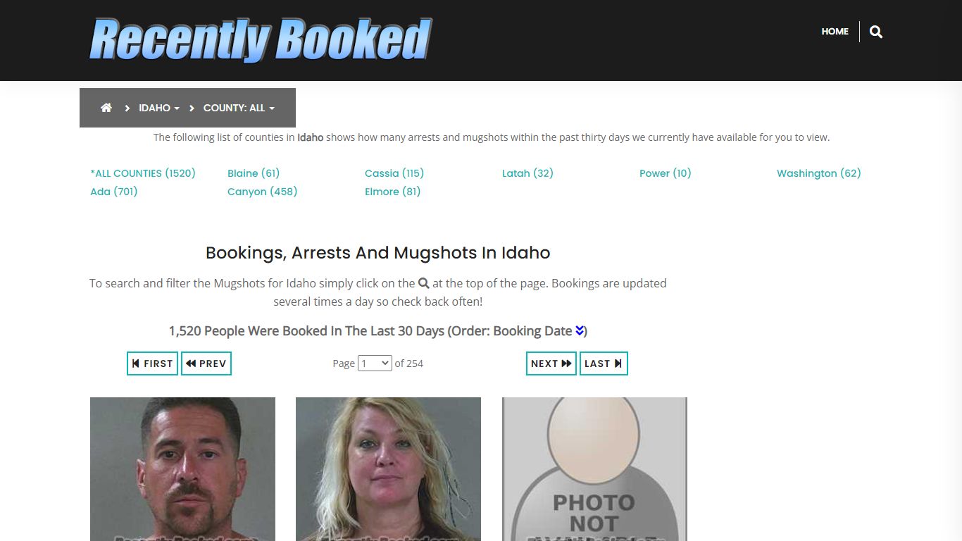 Recent bookings, Arrests, Mugshots in Idaho - Recently Booked